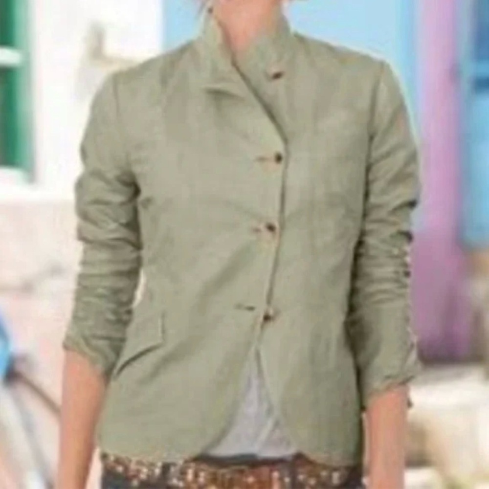 Sundance Women's NWOT Audrey asymmetrical Linen Blend Button Up utility jacket